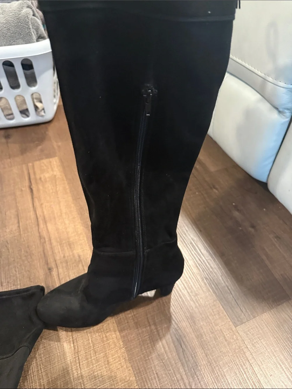 INC International Concepts Black Over-the-Knee Suede Boots